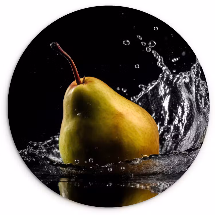 Muurcirkel - Peer - Fruit - Water - Zwart — 3