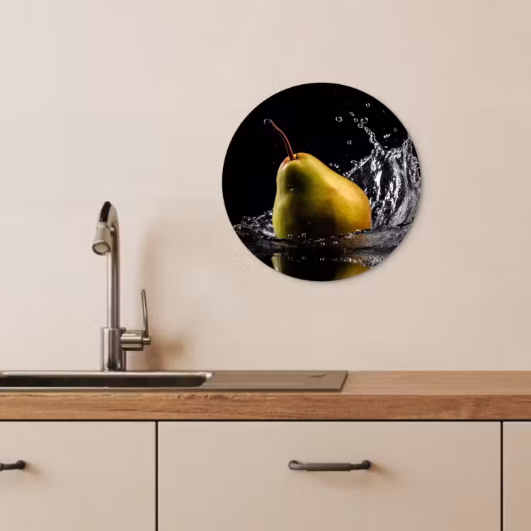 Muurcirkel - Peer - Fruit - Water - Zwart — 4