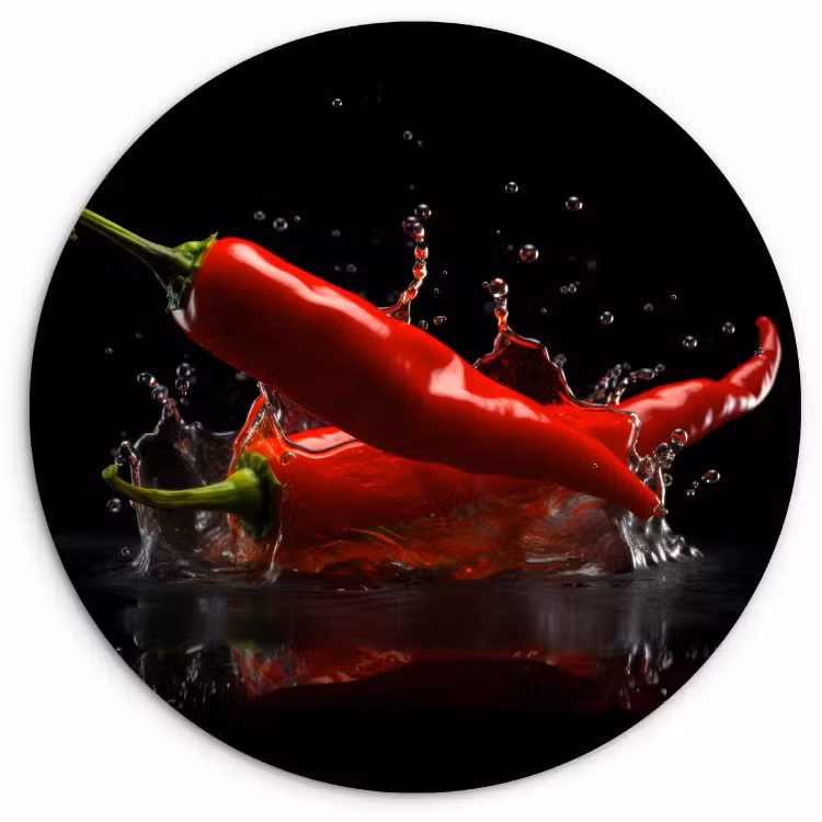 Muurcirkel - Peper - Rood - Zwart - Water - Groente — 1