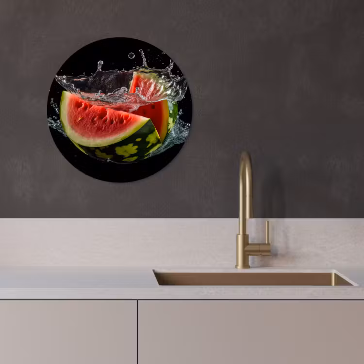 Muurcirkel - Watermeloen - Zwart - Water - Fruit - Meloen — 1