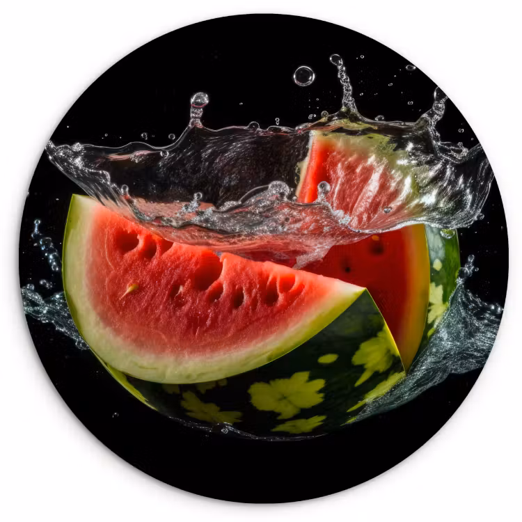 Muurcirkel - Watermeloen - Zwart - Water - Fruit - Meloen — 2