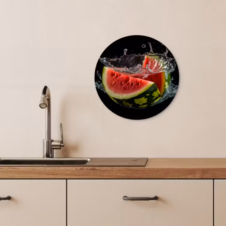 Muurcirkel - Watermeloen - Zwart - Water - Fruit - Meloen — 4