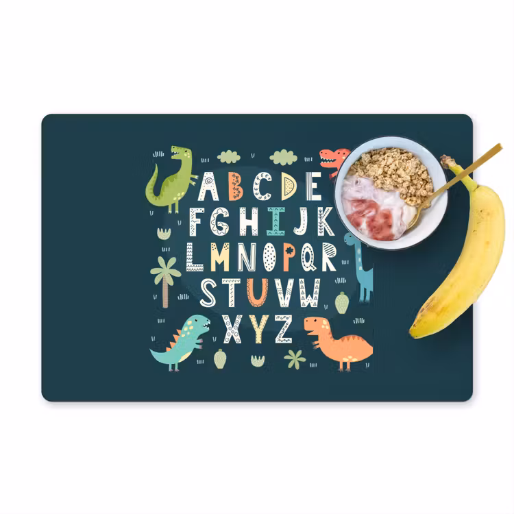 Placemat vinyl - Illustratie alfabet en dinosaurussen — 1