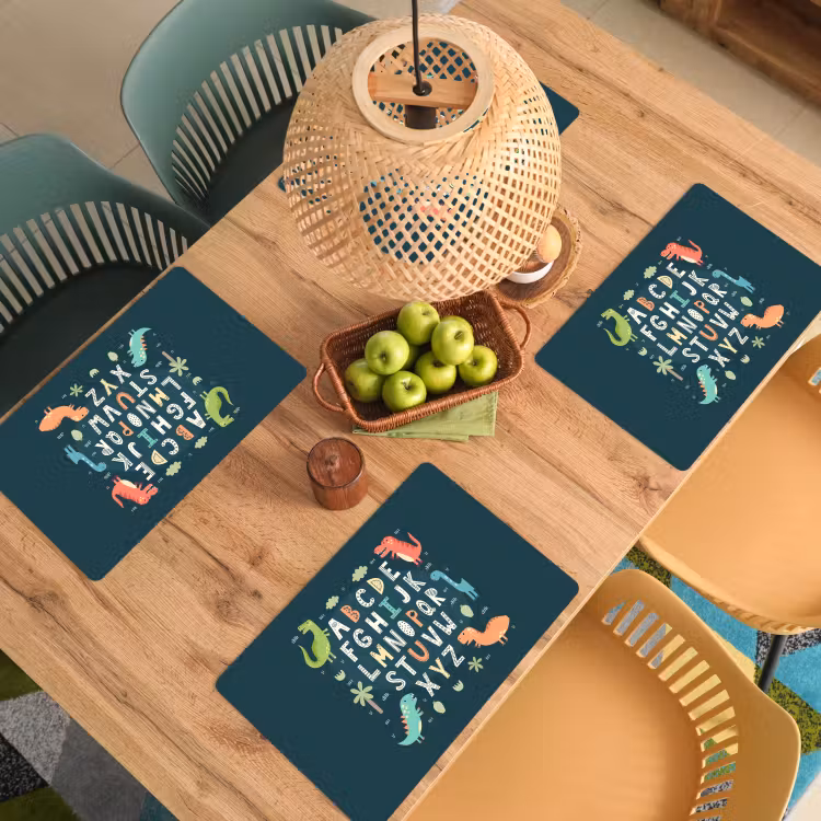 Placemat vinyl - Illustratie alfabet en dinosaurussen — 3
