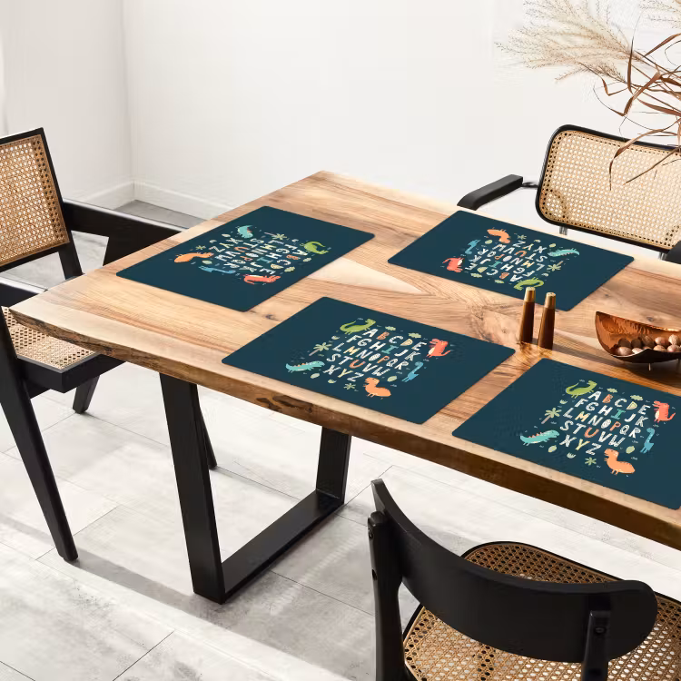 Placemat vinyl - Illustratie alfabet en dinosaurussen — 4