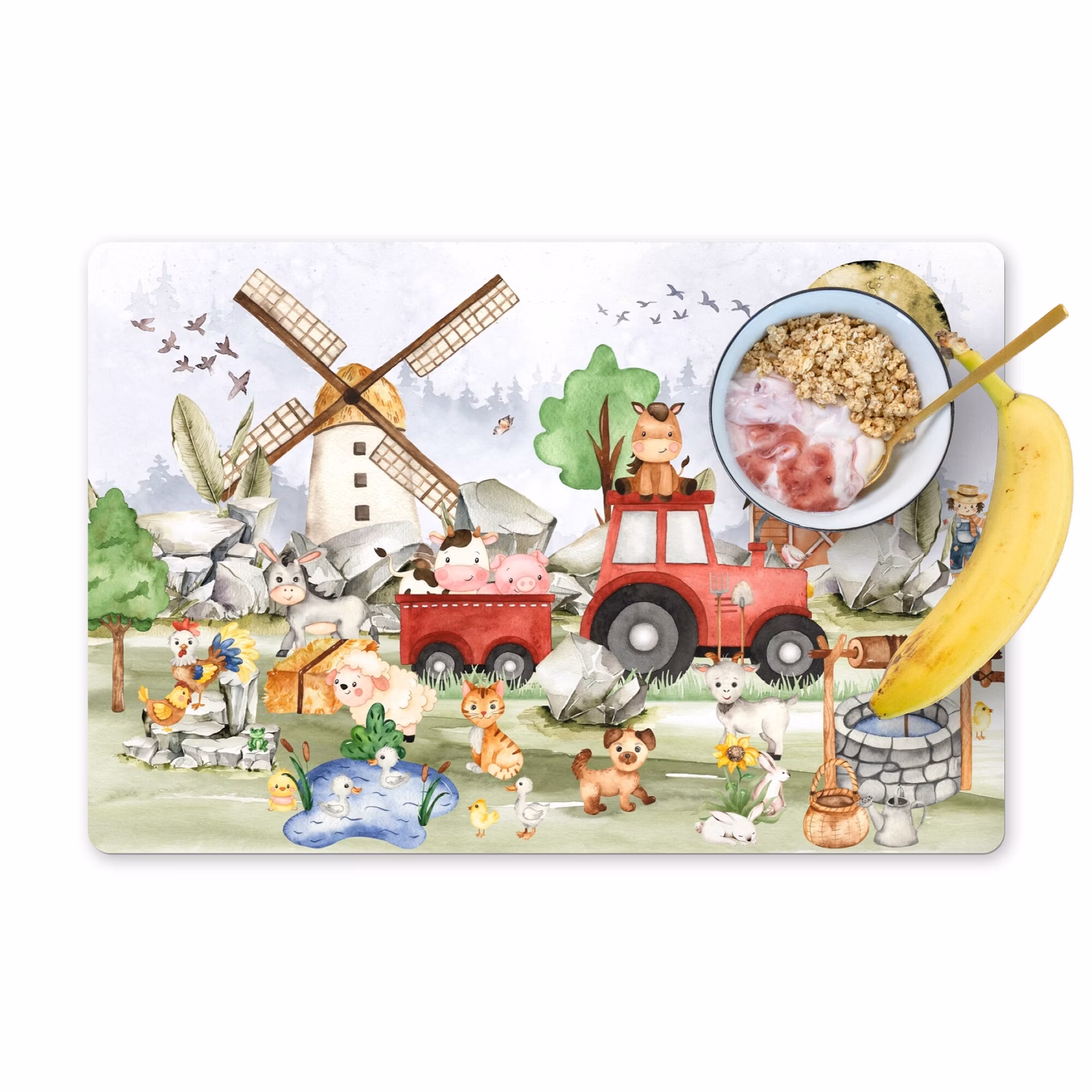 Placemat vinyl - Boerderij in het Maanlicht — 1
