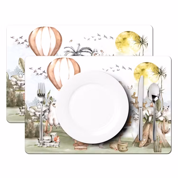 Placemat vinyl - Avontuurlijke Luchtballon Safari — 2