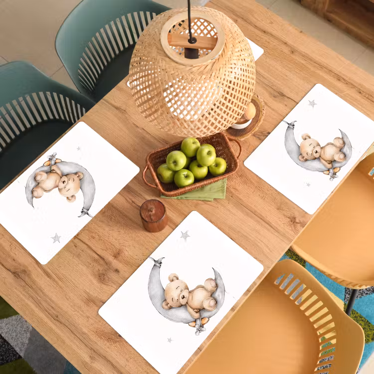 Placemat vinyl - Beer - Maan - Sterren - Kinderen — 3
