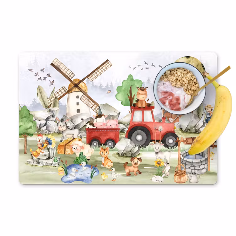 Placemat vinyl - Boerderij in het Maanlicht — 1