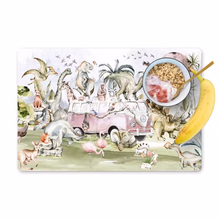 Placemat vinyl - Fantasievolle Dieren Caravan — 1