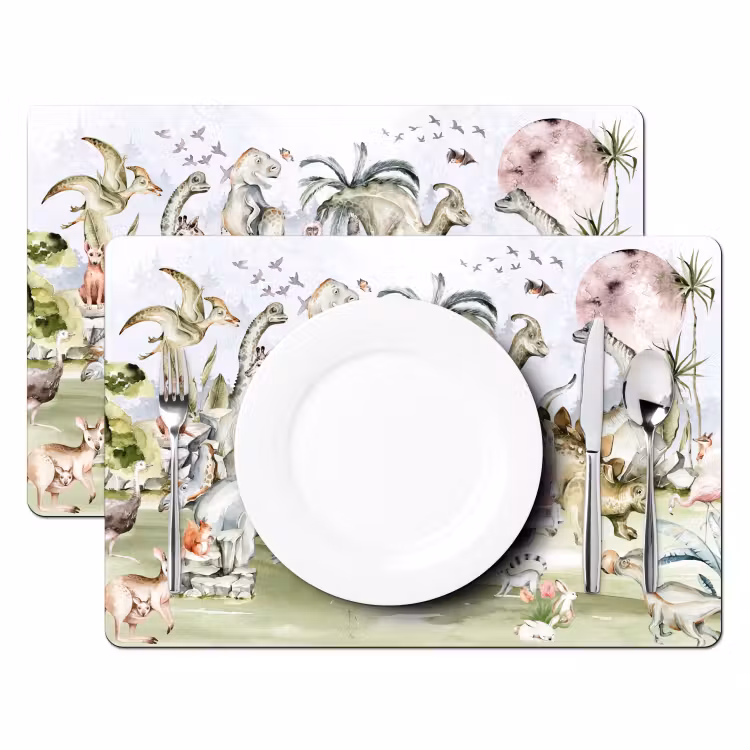 Placemat vinyl - Fantasievolle Dieren Caravan — 2