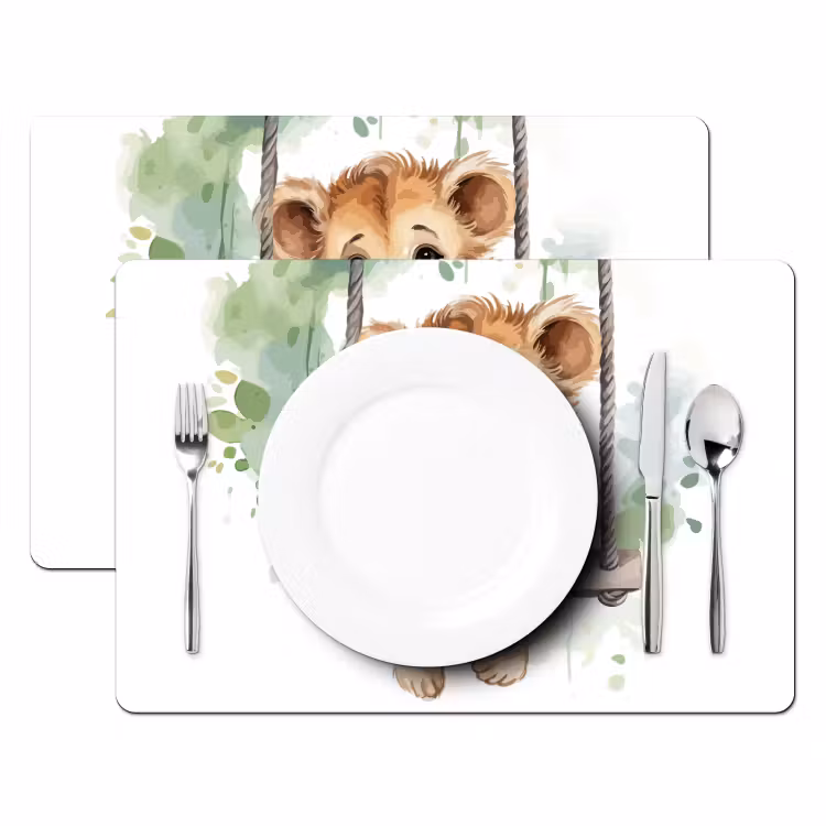 Placemat vinyl - Leeuw - Dier - Kinderen - Jungle - Kinderkamer - Babykamer — 2