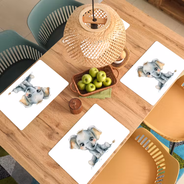 Placemat vinyl - Olifant - Baby dier — 3