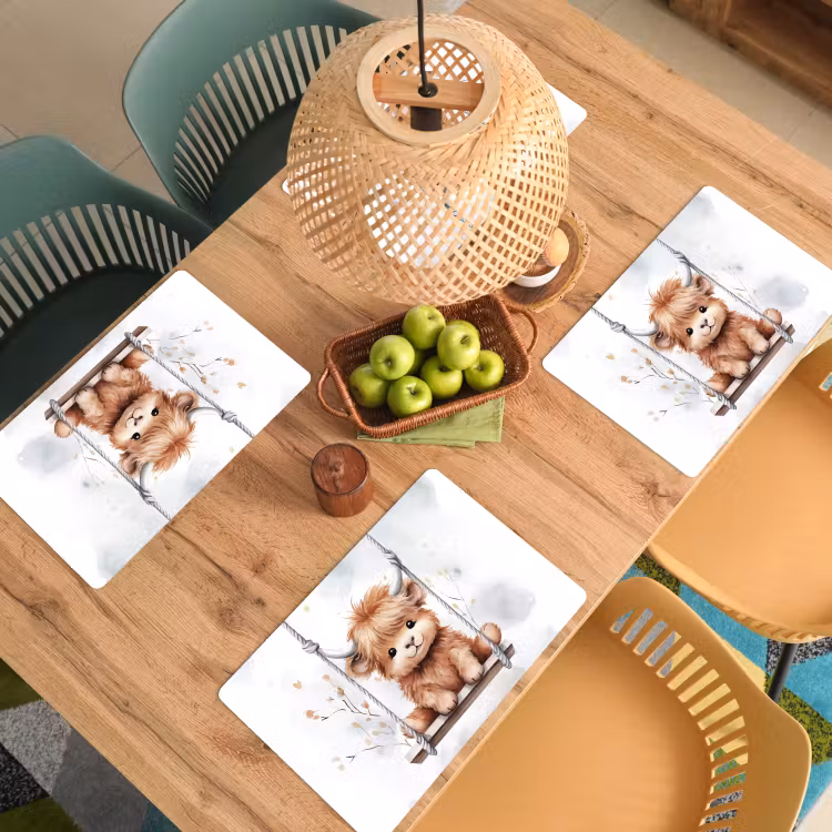 Placemat vinyl - Schotse hooglander - Dier - Kinderen - Babykamer - Kinderkamer — 3