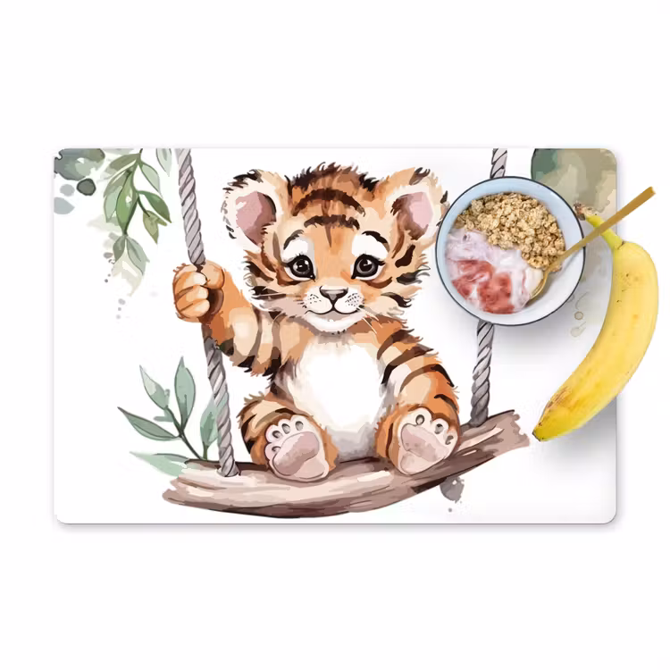 Placemat vinyl - Tijger - Dier - Kinderen - Jungle - Kinderkamer - Babykamer — 1