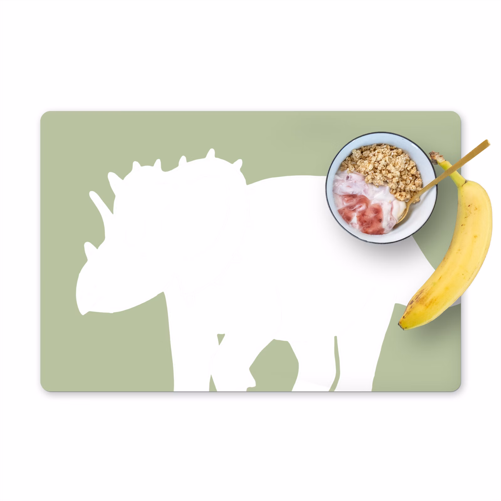 Placemat vinyl - Dino - Triceratops - Dinosaurus - Groen — 1