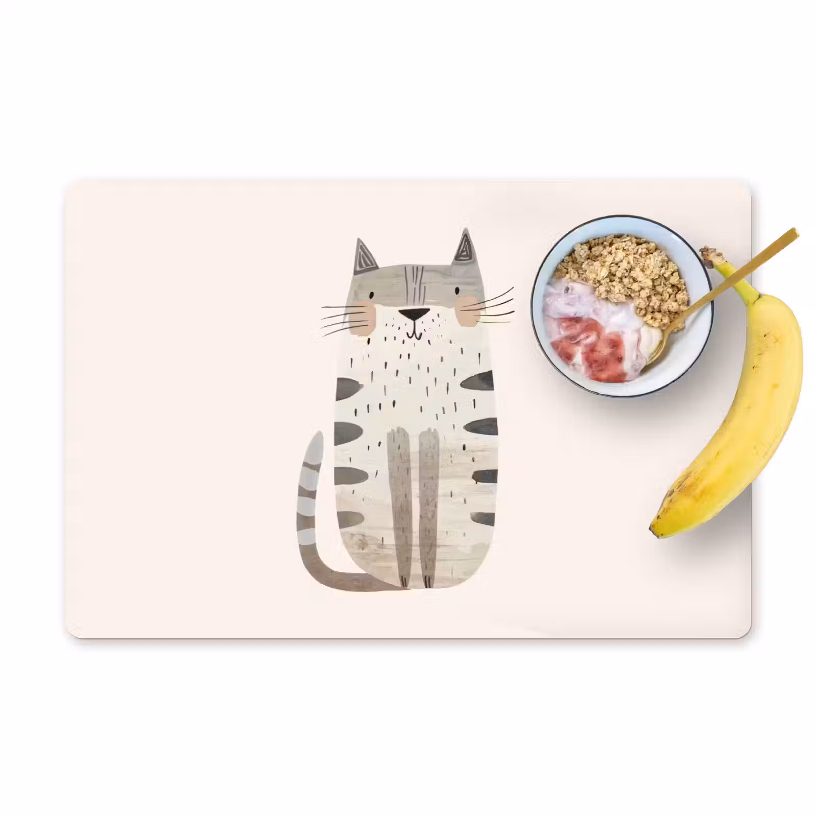 Placemat vinyl - Kat - Dieren - Beige — 1