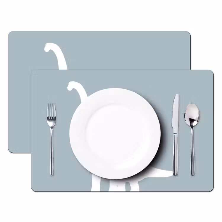 Placemat vinyl - Dino - Brachiosaurus - Dinosaurus - Blauw — 2