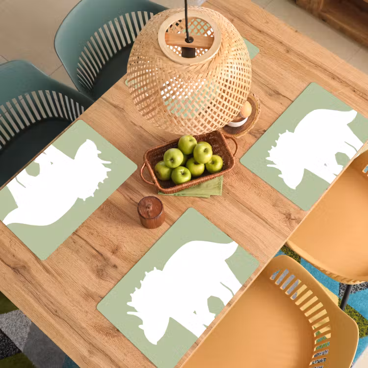 Placemat vinyl - Dino - Triceratops - Dinosaurus - Groen — 3