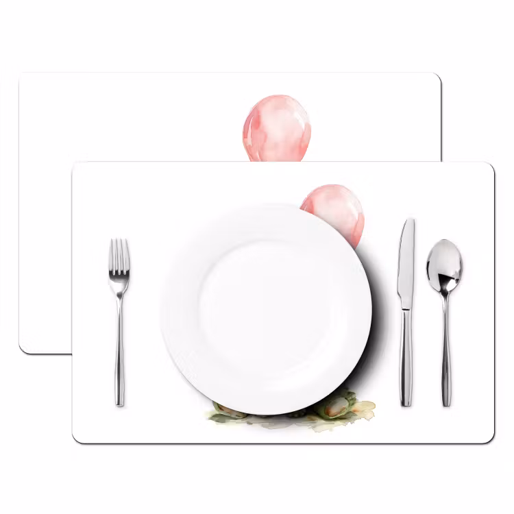 Placemat vinyl - Draak - Baby dier - Roze ballon — 2