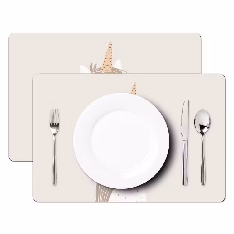 Placemat vinyl - Eenhoorn - Pastel kleuren - Unicorn — 2