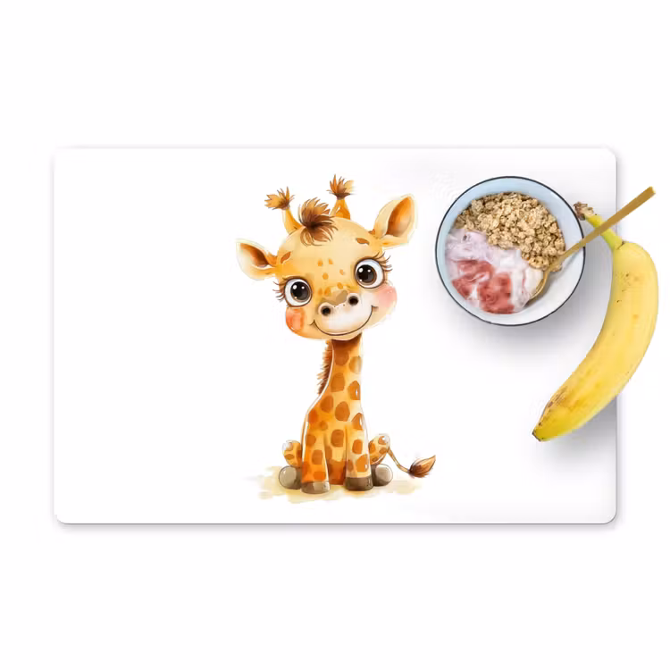 Placemat vinyl - Giraf - Baby dier - Wilde dieren — 1