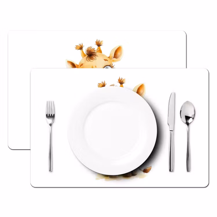 Placemat vinyl - Giraf - Baby dier - Wilde dieren — 2