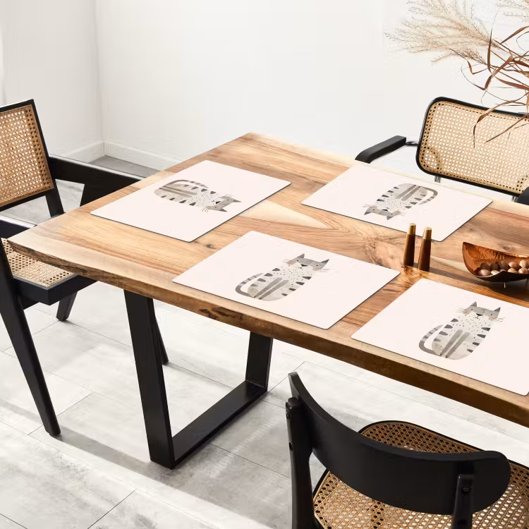 Placemat vinyl - Kat - Dieren - Beige — 4
