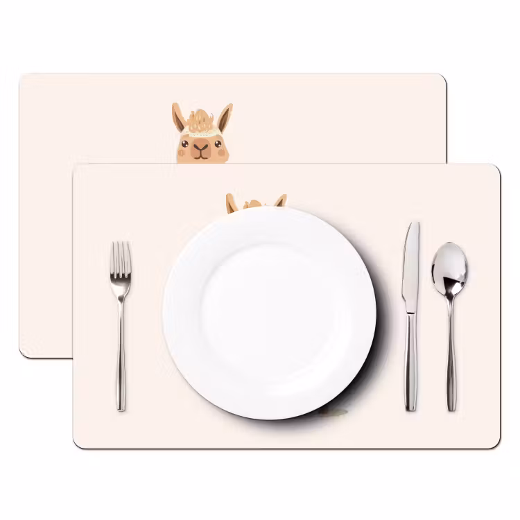Placemat vinyl - Lama - Dieren - Boerderij - Pastel — 2