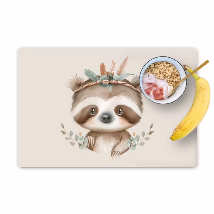 Placemat vinyl - Luiaard - Dieren - Bohemian - Boho — 1