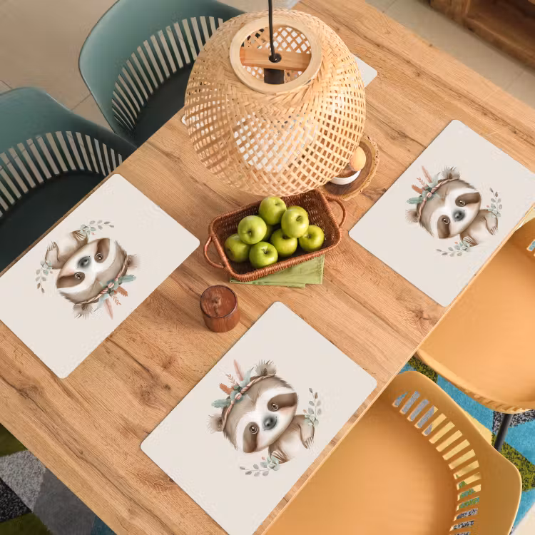 Placemat vinyl - Luiaard - Dieren - Bohemian - Boho — 3