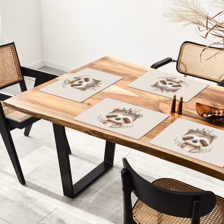 Placemat vinyl - Luiaard - Dieren - Bohemian - Boho — 4