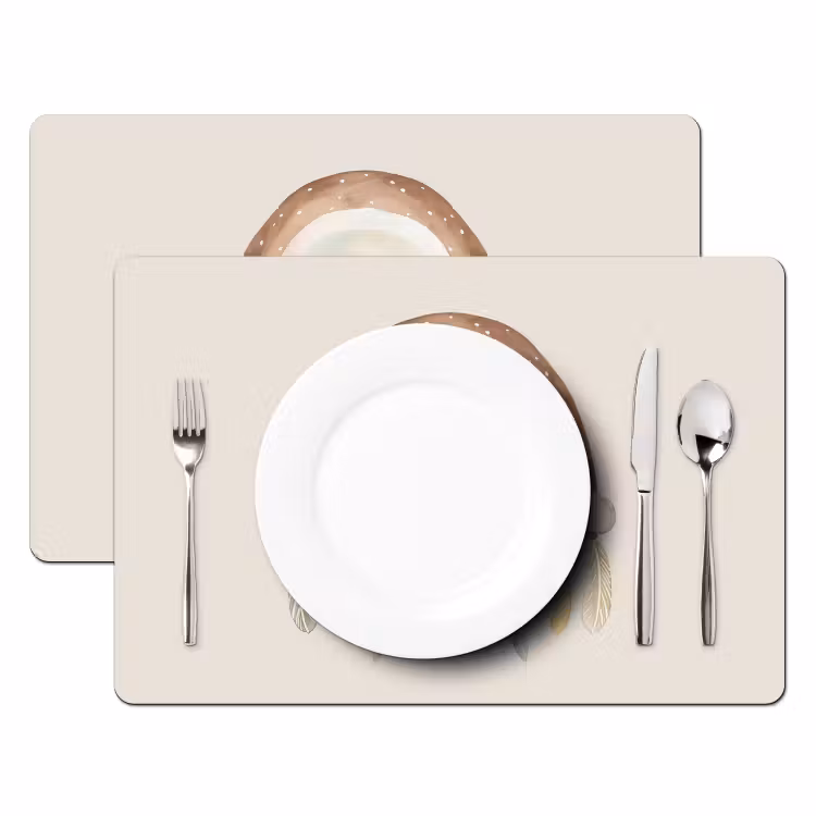 Placemat vinyl - Regenboog - Bohemian - Boho - Pastel kleuren — 2