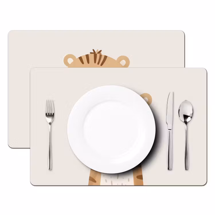 Placemat vinyl - Tijger - Wilde dieren - Pastel — 2