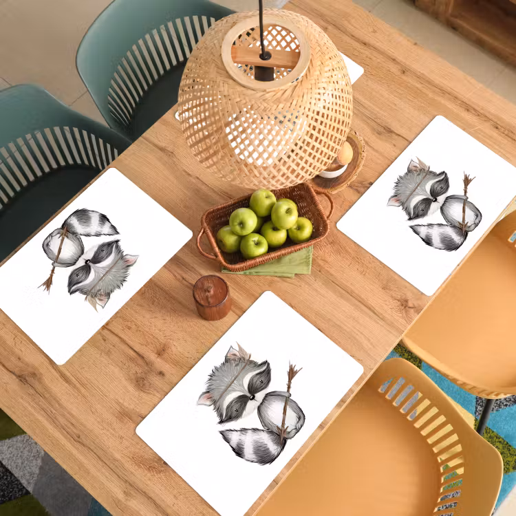 Placemat vinyl - Wasbeer - Dier - Bosdieren — 3