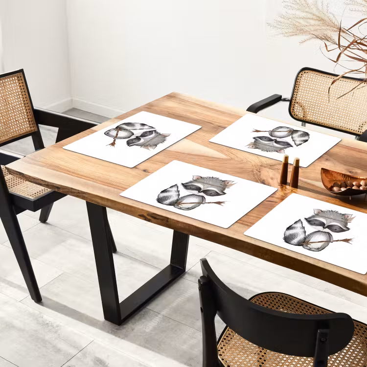 Placemat vinyl - Wasbeer - Dier - Bosdieren — 4