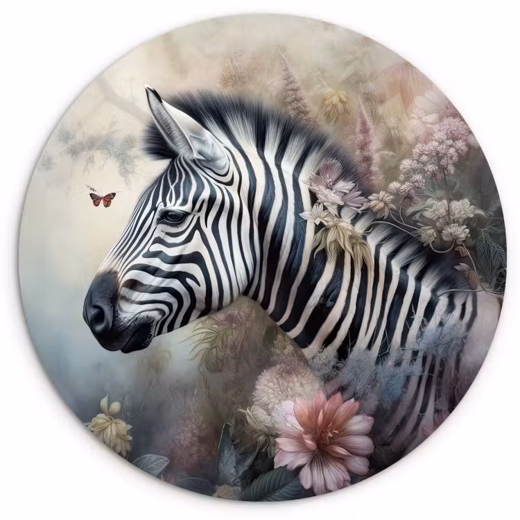 Muurcirkel - Zebra in de Bloesemnevel — 1