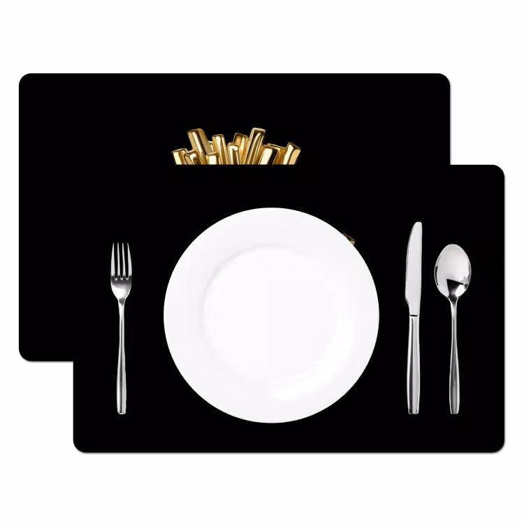Placemat vinyl - Friet - Goud - Chrome - Eten — 2