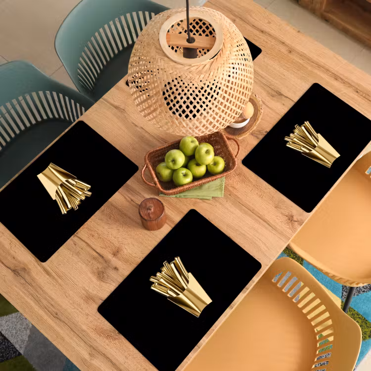 Placemat vinyl - Friet - Goud - Chrome - Eten — 3