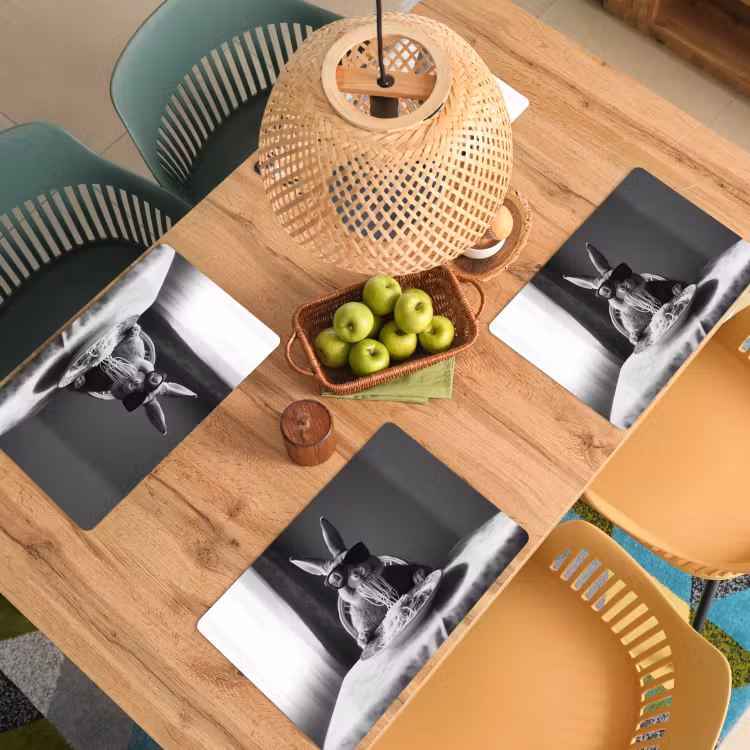 Placemat vinyl - Konijn - Bunny - Zonnebril - Tafelkleed - Pasta - Schattig — 3