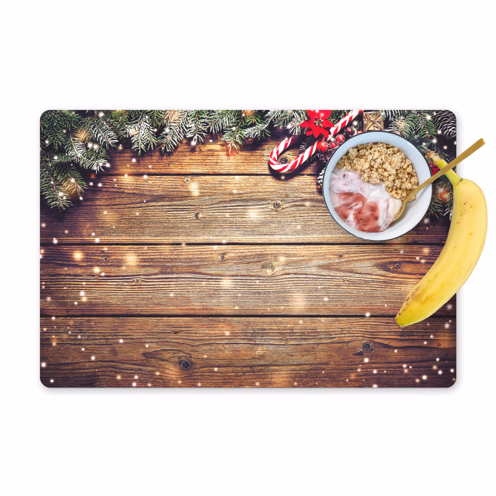 Placemat vinyl - Dennentak - Zuurstok - Kerst - Stilleven — 1