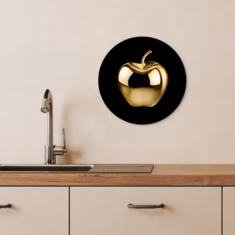 Muurcirkel - Appel - Goud - Chrome - Zwart — 4