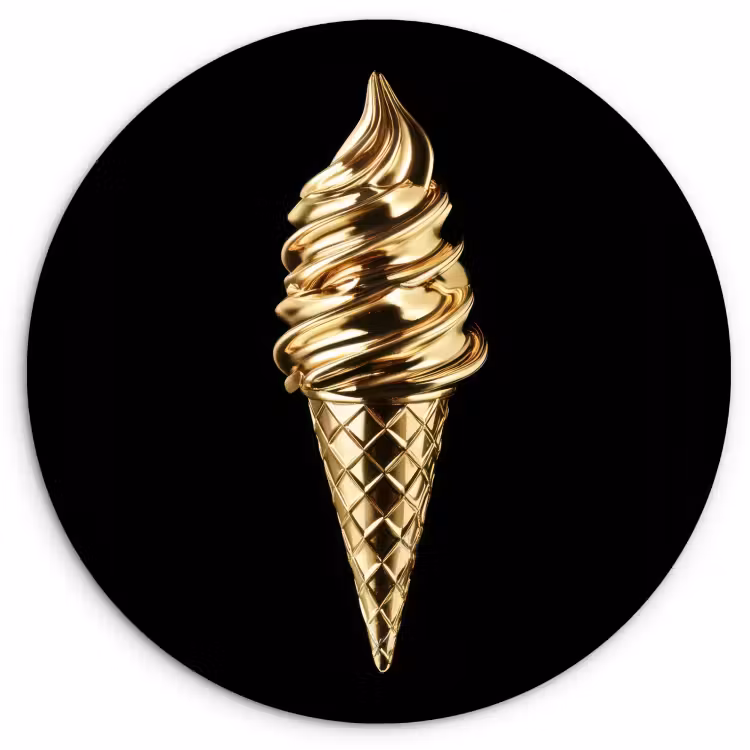 Muurcirkel - Ijs - Goud - Zwart - Eten — 1