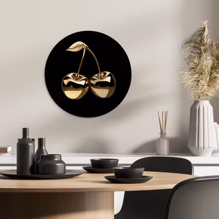 Muurcirkel - Kersen - Zwart - Goud - Chrome — 3