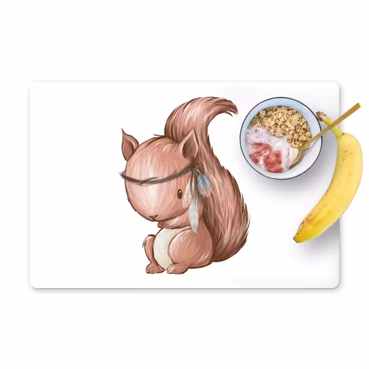 Placemat vinyl - Eekhoorn - Dier - Bosdieren - Bruin — 1