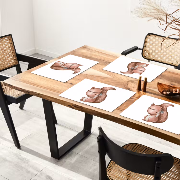 Placemat vinyl - Eekhoorn - Dier - Bosdieren - Bruin — 4