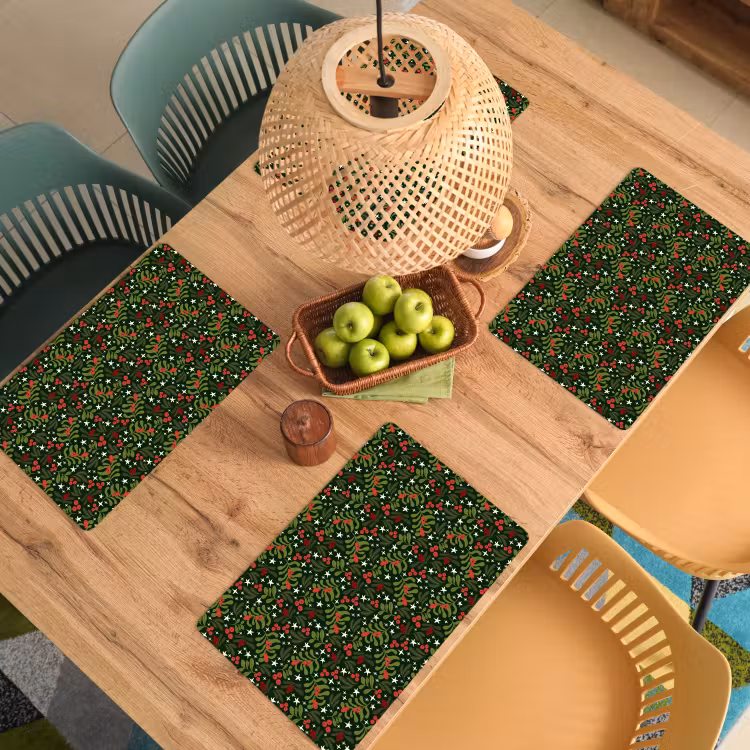 Placemat vinyl - Kerst - Dennentak - Groen - Patroon — 3