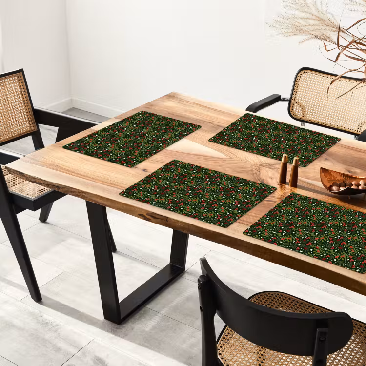 Placemat vinyl - Kerst - Dennentak - Groen - Patroon — 4