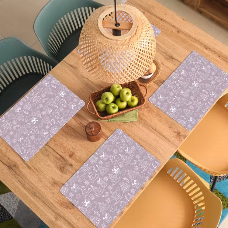 Placemat vinyl - Kerst - Kerstboom - Patroon - Winter - Zuurstok — 3