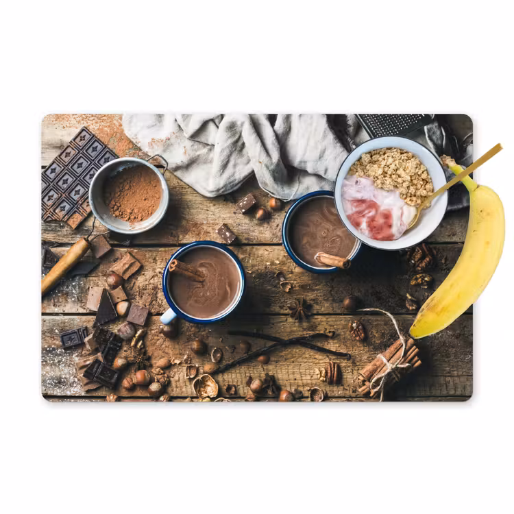 Placemat vinyl - Stilleven - Chocolade - Kaneel - Mok - Kerst — 1
